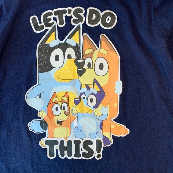 BLUEY & BINGO Family Graphic T-Shirt 5 5T NWT Blue Tee Shirt Top NEW Rare Unisex - Picture 2 of 5